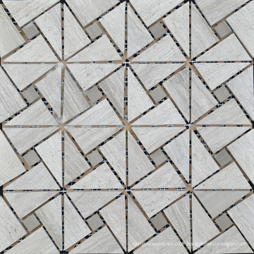 Triangle Mosaic Tile Grey Marble Stone Mosaic